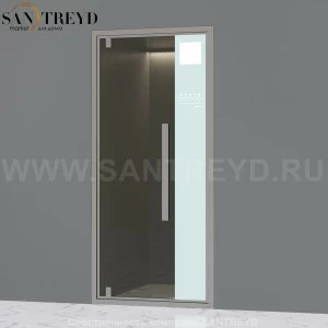 Effegibi OMNIASTEAM TOUCH Стеклянная левая дверь со встроенным парогенератором. Отделка: алюминий. Мощность: 4,5 кВт. Размер: длина 93 см, высота 202 см OT.88.45L