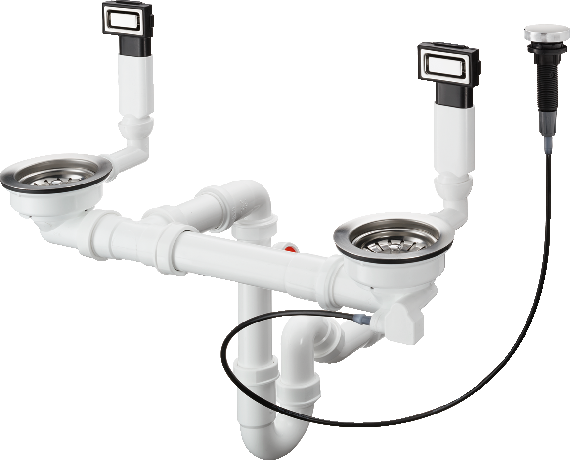 43932800 D15-11 Автоматический слив-переливной набор для двойной чаши Hansgrohe 