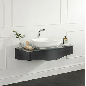 Тумба подвесная антрацит Lavello 114 Volo Glass LAVVG-N-114-AN