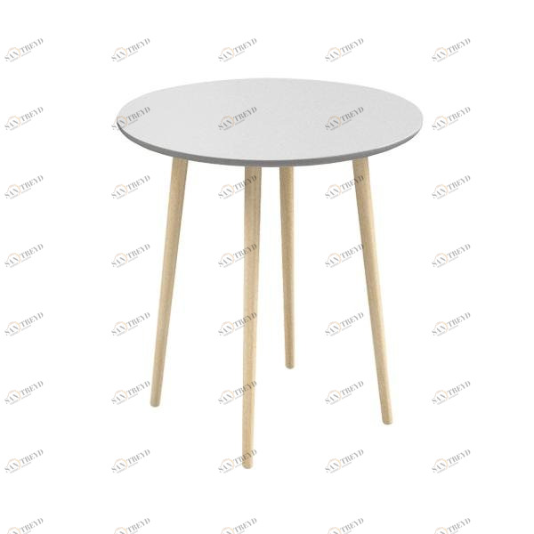 Обеденный стол круглый с деревянными ножками 70 см белый "Спутник" WOODI  00-3966443 Белый 