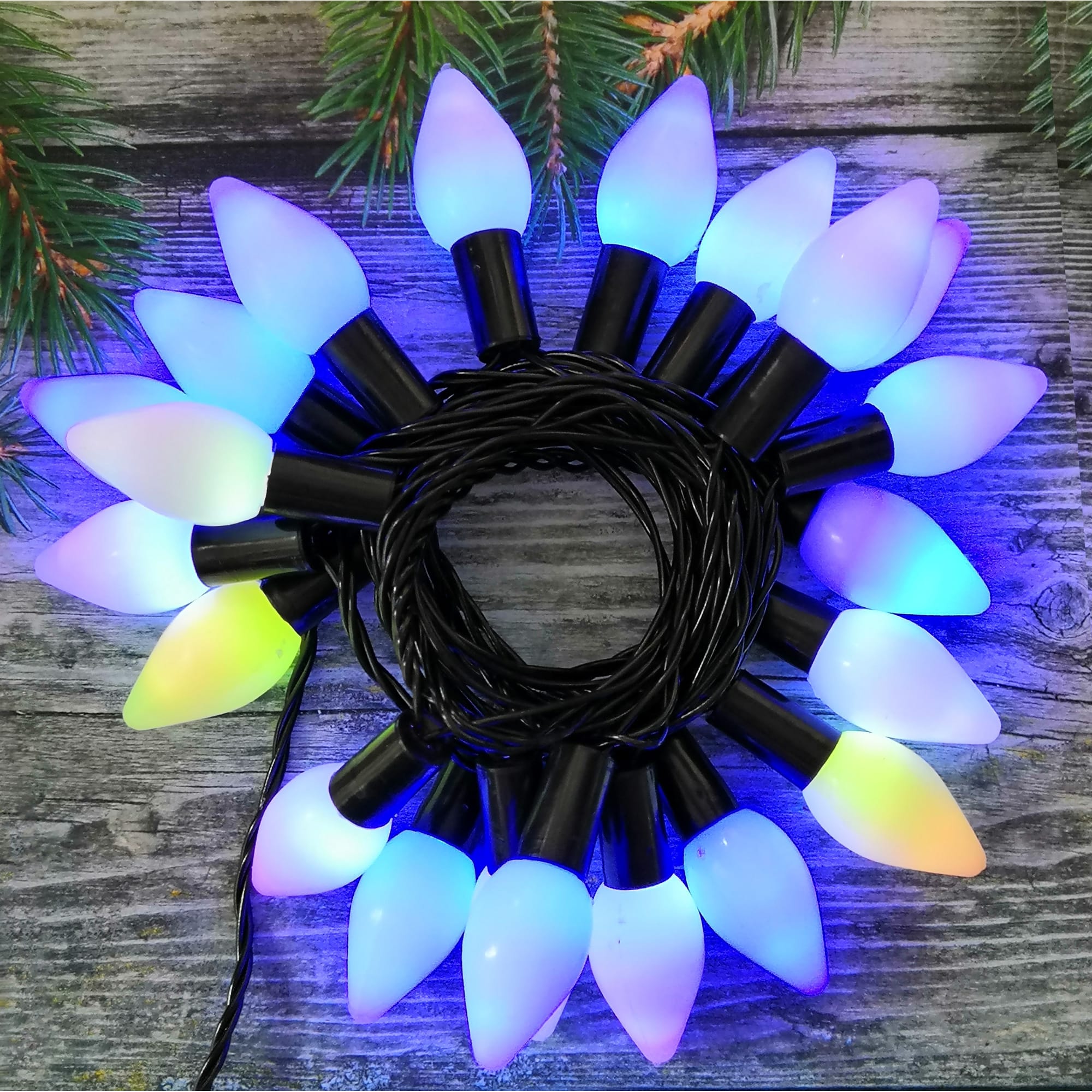 82309538 Электрогирлянда наружная нить «Свечки» 5.5 м 30 LED мультисвет Santreyd  - Вид №2