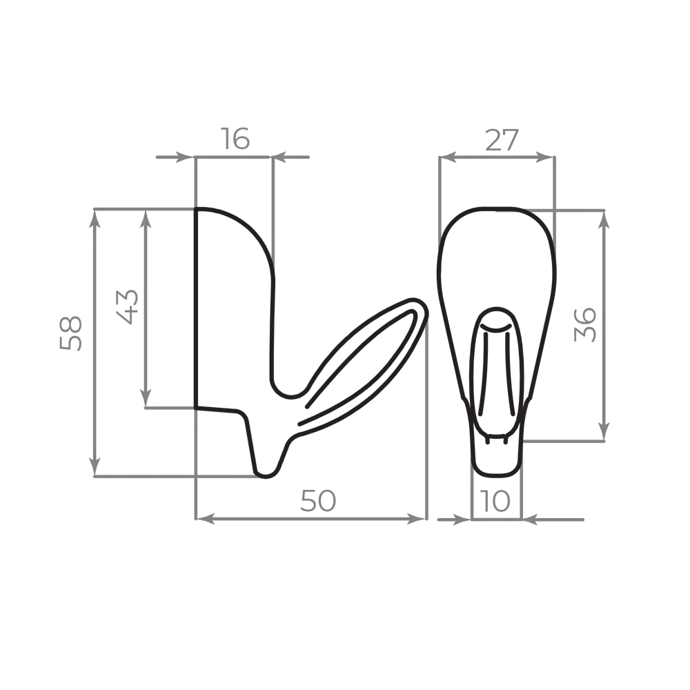 Крючок мебельный Ajax MB-LM/K-001 5x5.8x1 см цвет матовый никель STLM-2060140 - Вид №5
