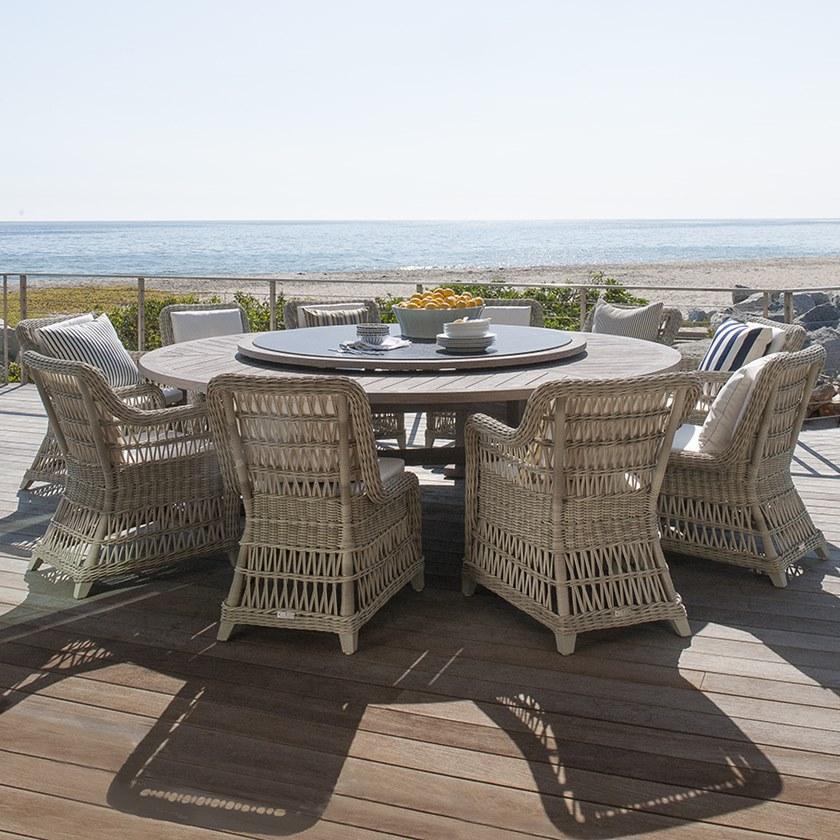 JANUS et Cie Круглый обеденный стол из тикового дерева с ленивой сьюзан Arbor sun-id-1344862 - Вид №3