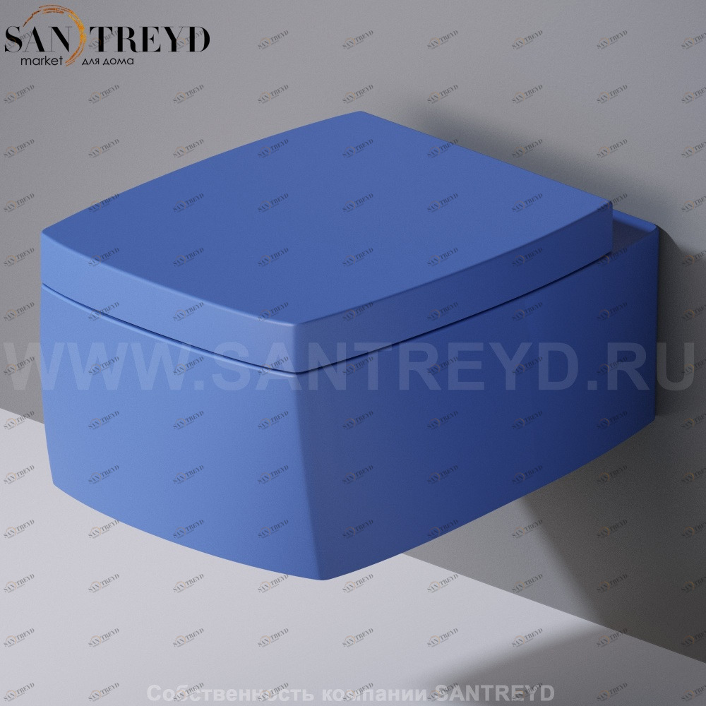 S571140 Подвесной унитаз настенный Синий A. e T. Italia SQUARE Италия AeT ITALIA