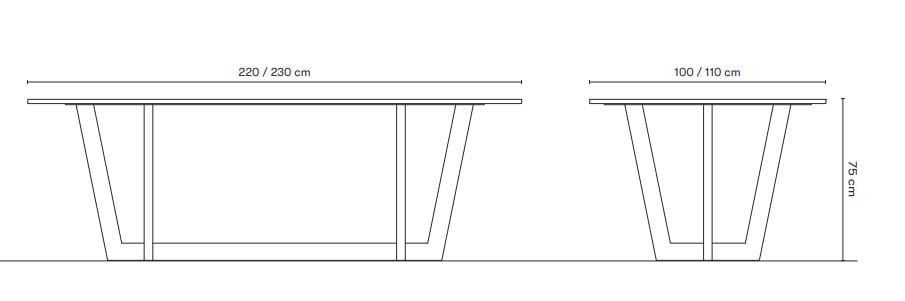 Прямоугольный стол со стальным основанием и кварцевым верхом ORO NERO Collection Tube ARCH-00119772 - Вид №5