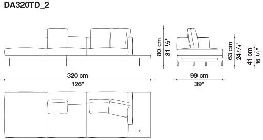 B&B Italia 3-х местный тканевый диван с шезлонгом Dock sun-id-1355318 - Вид №120