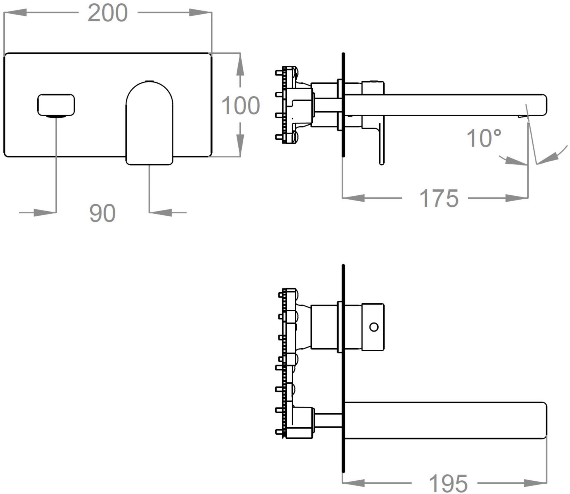 Fir Italia Смеситель для раковины настенный из латуни с тарелкой Doda 67 6710108 - Вид №2