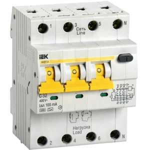 Автоматический выключатель дифференциального тока IEK АВДТ34 C32 100 мА