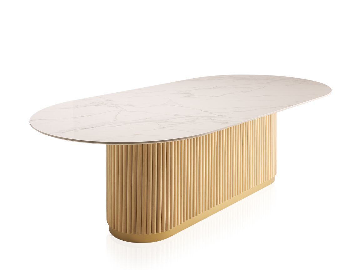 Деревянный овальный обеденный стол Vela Arredamenti IKARO WOOD BI ARCH-00064387