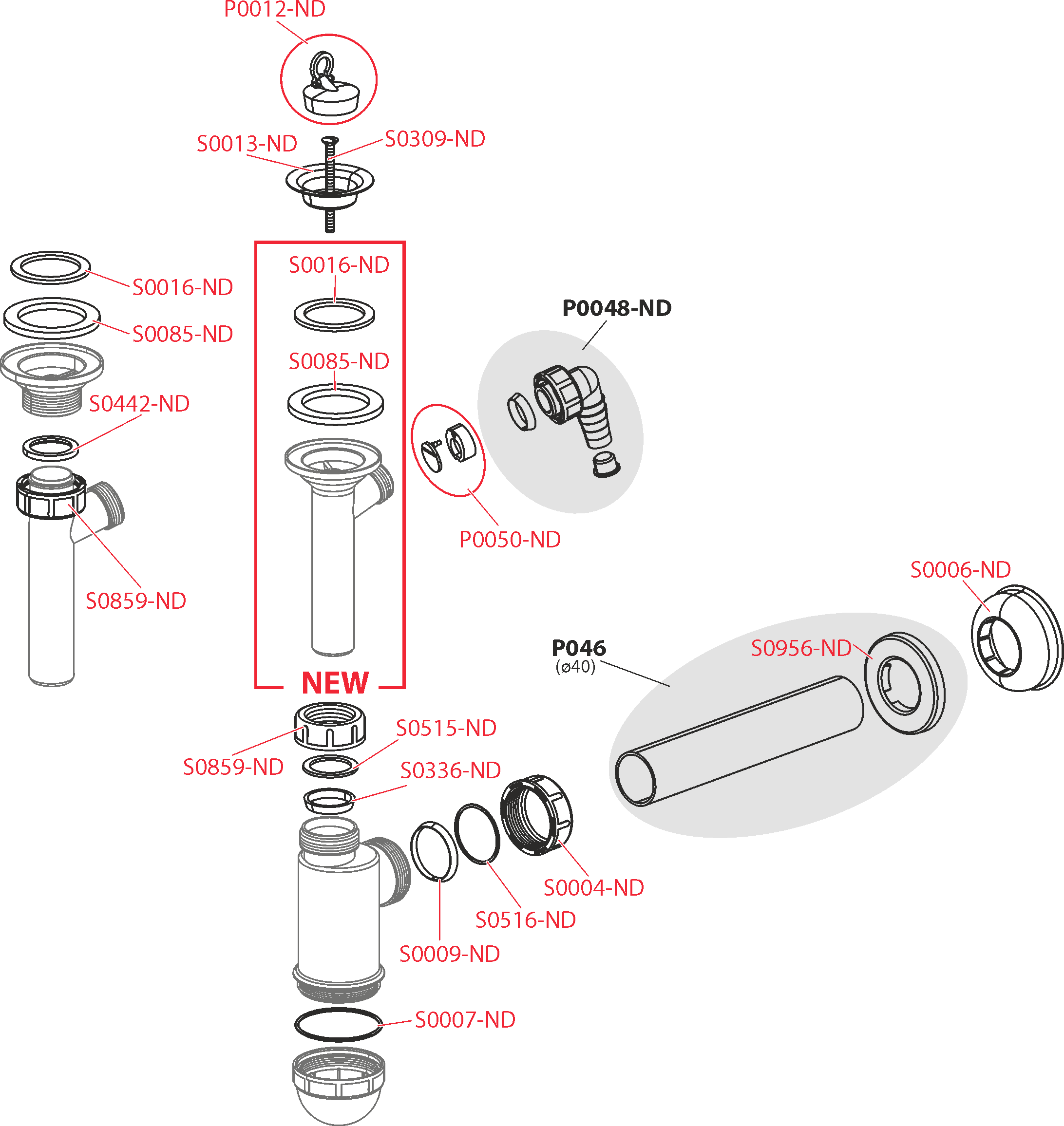 Сифон для умывальника DN40 со штуцером и нержавеющей peшeткой DN63 ALCAPLAST A41P - Вид №2
