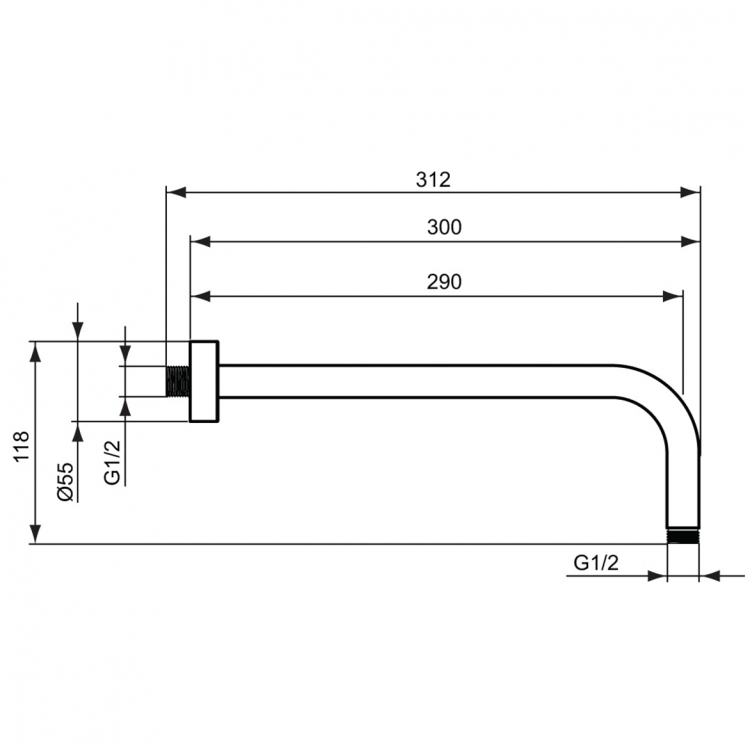 B9444AA Держатель верхнего душа для душа Ideal Standard IDEALRAIN - Вид №1