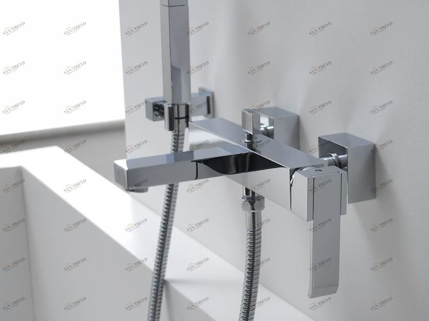 GRAFF Настенный комплект для ванны с ручным душем Qubic sun-id-1423801