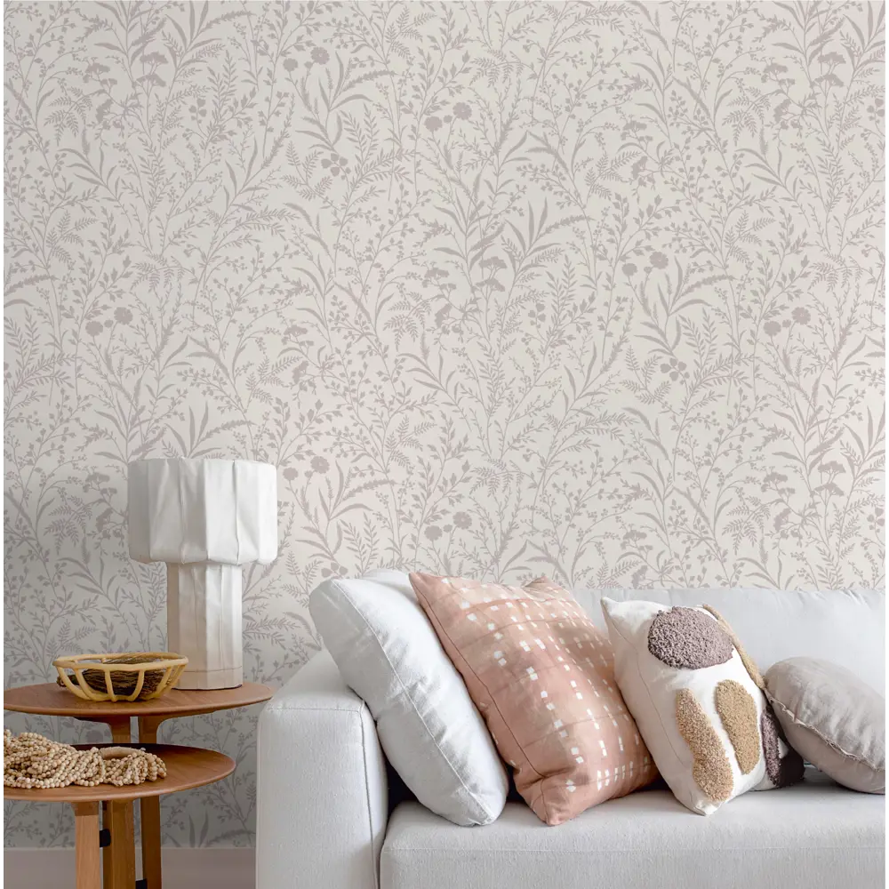WALLSECRET Scandy - Флизелиновые обои бежевые с растительным орнаментом 89395597 STLM-1461181 - Вид №4