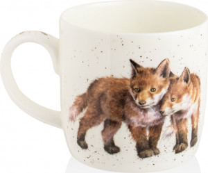 10637580 Royal Worcester Кружка Royal Worcester "Забавная фауна","Рожденный диким лисом" 310мл Фарфор костяной