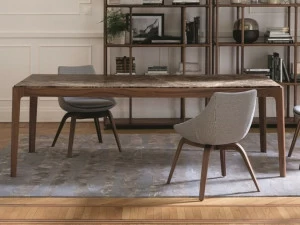 Porada Прямоугольный стол из орехового дерева и мраморной столешницей Iron