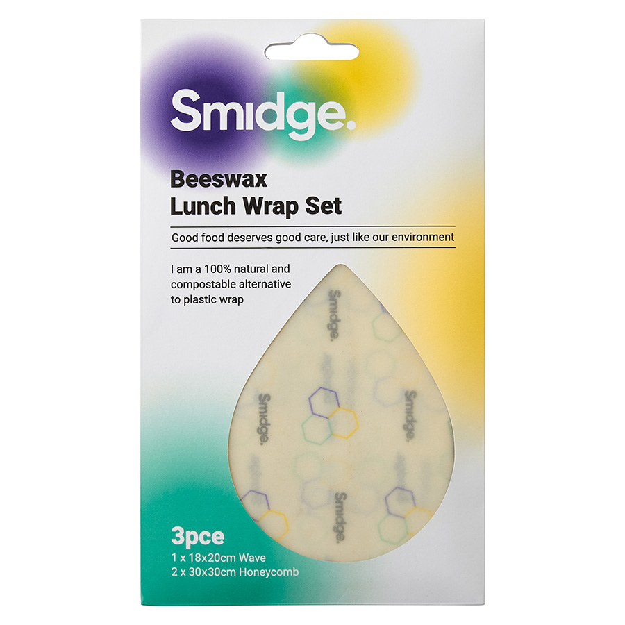 SMID87 Набор из 3 многоразовых оберток для ланча, пчелиный воск Smidge  - Вид №3