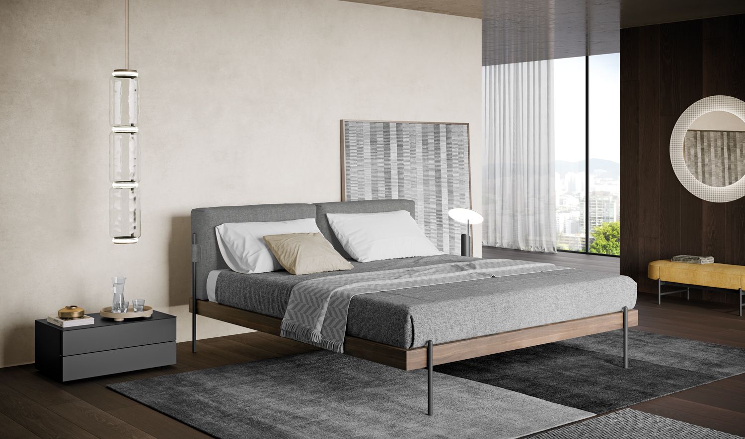 Деревянная двуспальная кровать с мягким изголовьем Dall'Agnese Supernova ARCH-00056754 - Вид №2