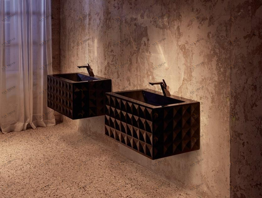 Bette Прямоугольный настенный умывальник из эмалированной стали Betteloft ornament A230 swv4a