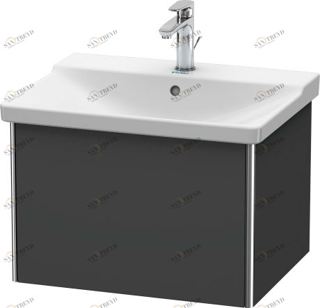 XS408004949 Тумбочка подвесная XSquare #XS4080 610 x 473 мм Графит матовый, декор Duravit