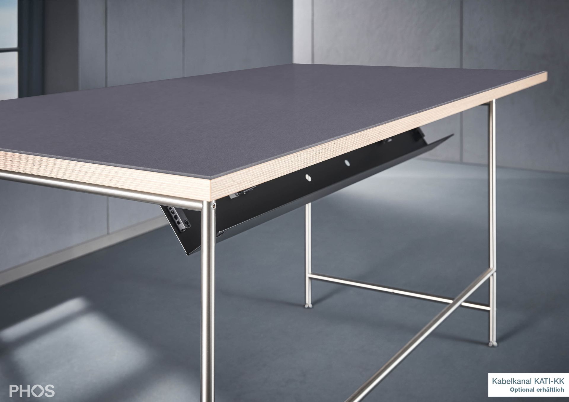 KATI-S1-160x80-L4178 Стол Карлсруэ - письменный стол со столешницей из линолеума - 160 х 80 х 75 см. PHOS  - Вид №5