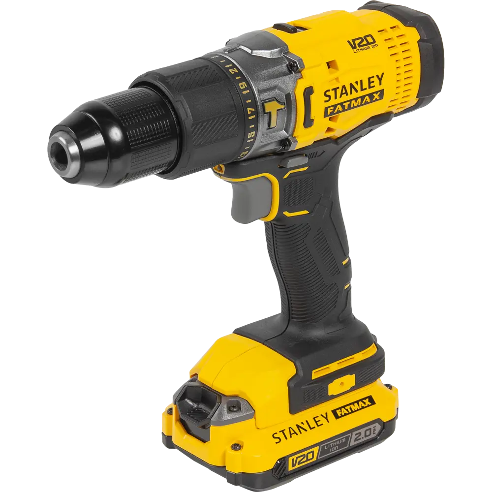 Дрель-шуруповерт аккумуляторная ударная Stanley Fatmax SCD718D2K, 18 В Li-ion 2х2 Ач STLM-2038044