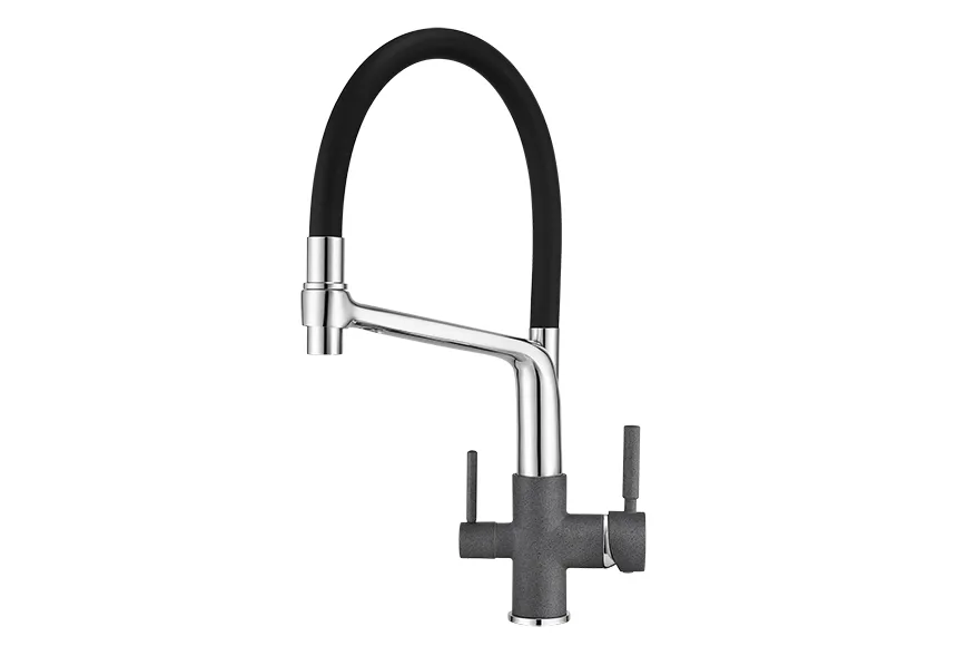 0083, ГРАФИТ (ЧЁРНО-СЕРЫЙ), СМЕСИТЕЛЬ КУХОННЫЙ GRANULA 83-ST153 - Вид №1