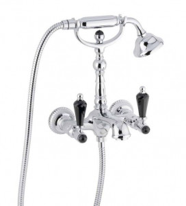 98011LCSWNEBR Смеситель The One с ручным душем для ванны. Черные кристаллы Swarovski, цвет бронза