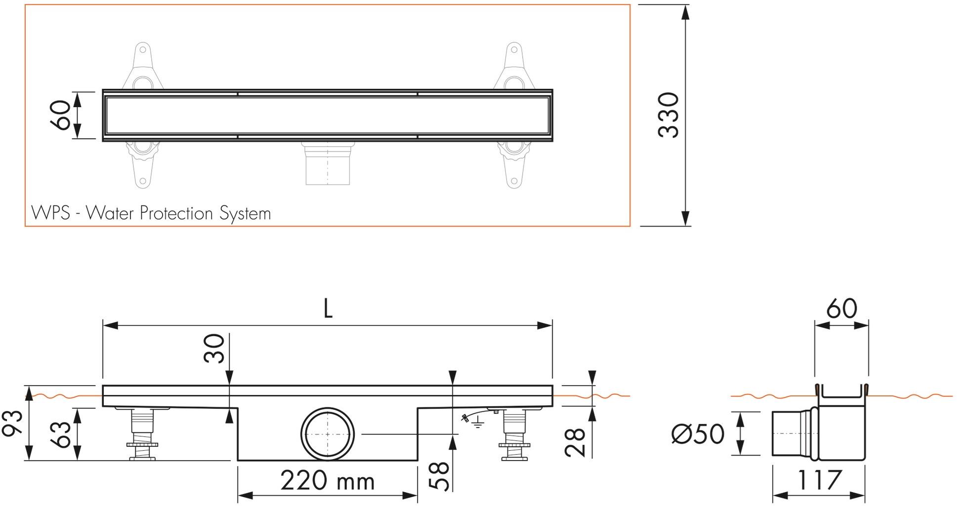 ESS Easy Drain Трап для душа из нержавеющей стали Compact sun-id-1364980 - Вид №4