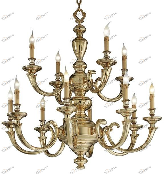 Possoni Illuminazione Люстра из полированной латуни Amos 260/8+4