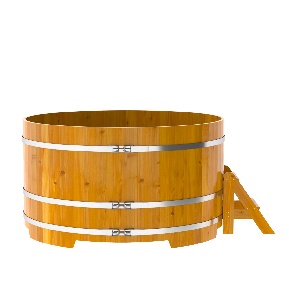 2237 Купель круглая из лиственницы Рустик d=1,80х1,0 натуральный Alyarus  - Вид №3