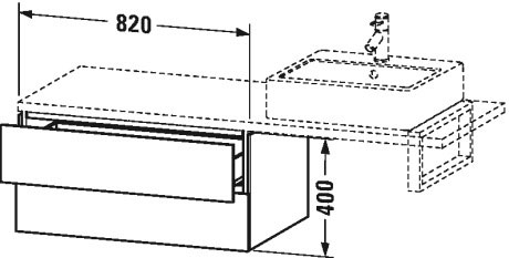 LC583908989 Шкафчик для консоли L-Cube #LC5839 820 x 547 мм Фланелево-серый глянцевый лак Duravit - Вид №1