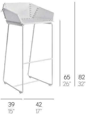 GANDIABLASCO Высокий табурет со спинкой Textile sun-id-1357679 - Вид №7