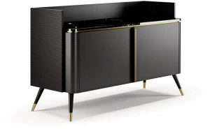 SM Living Couture Лакированная тумба под телевизор со столешницей из мрамора сахар нуар Couture Mda_04