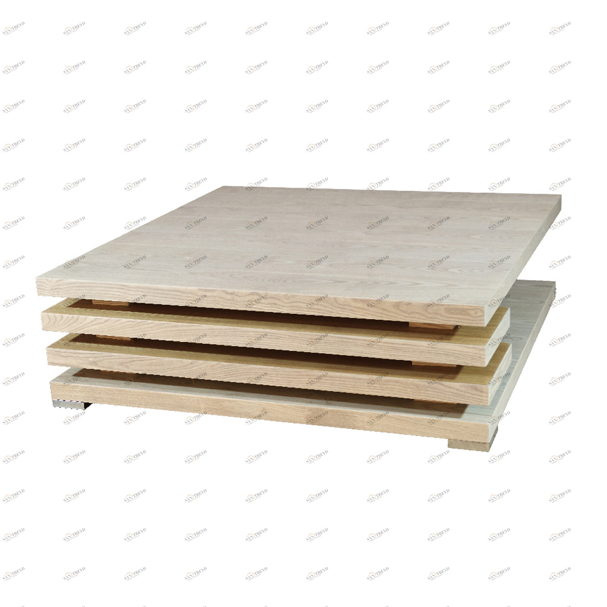 Журнальный столик деревянный квадратный с полкой Milano Light Brown PUSHA PUSHA 062894 Бежевый 