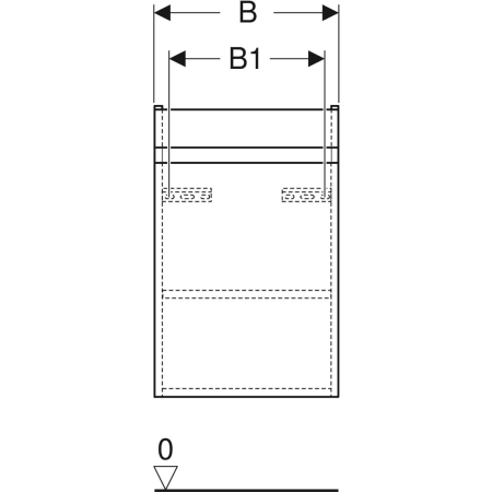 501.903.01.1 Шкафчик для раковины Geberit Renova Plan, с одной дверью Geberit  - Вид №3