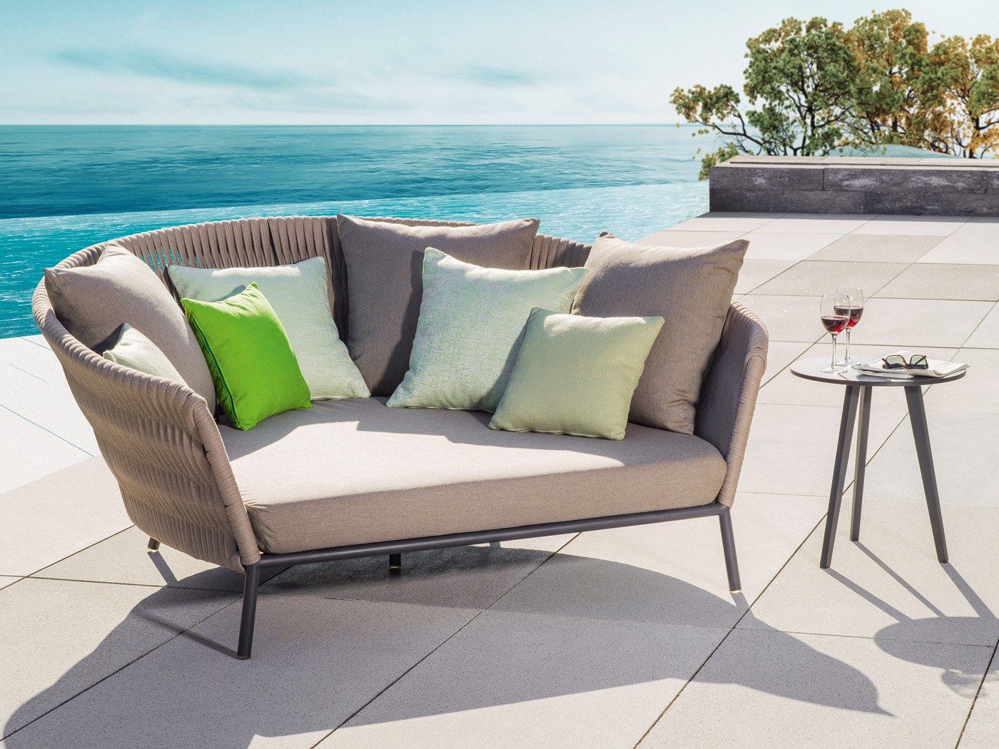 Изогнутый веревочный садовый диван FISCHER MÖBEL Wing ARCH-00052860 - Вид №2