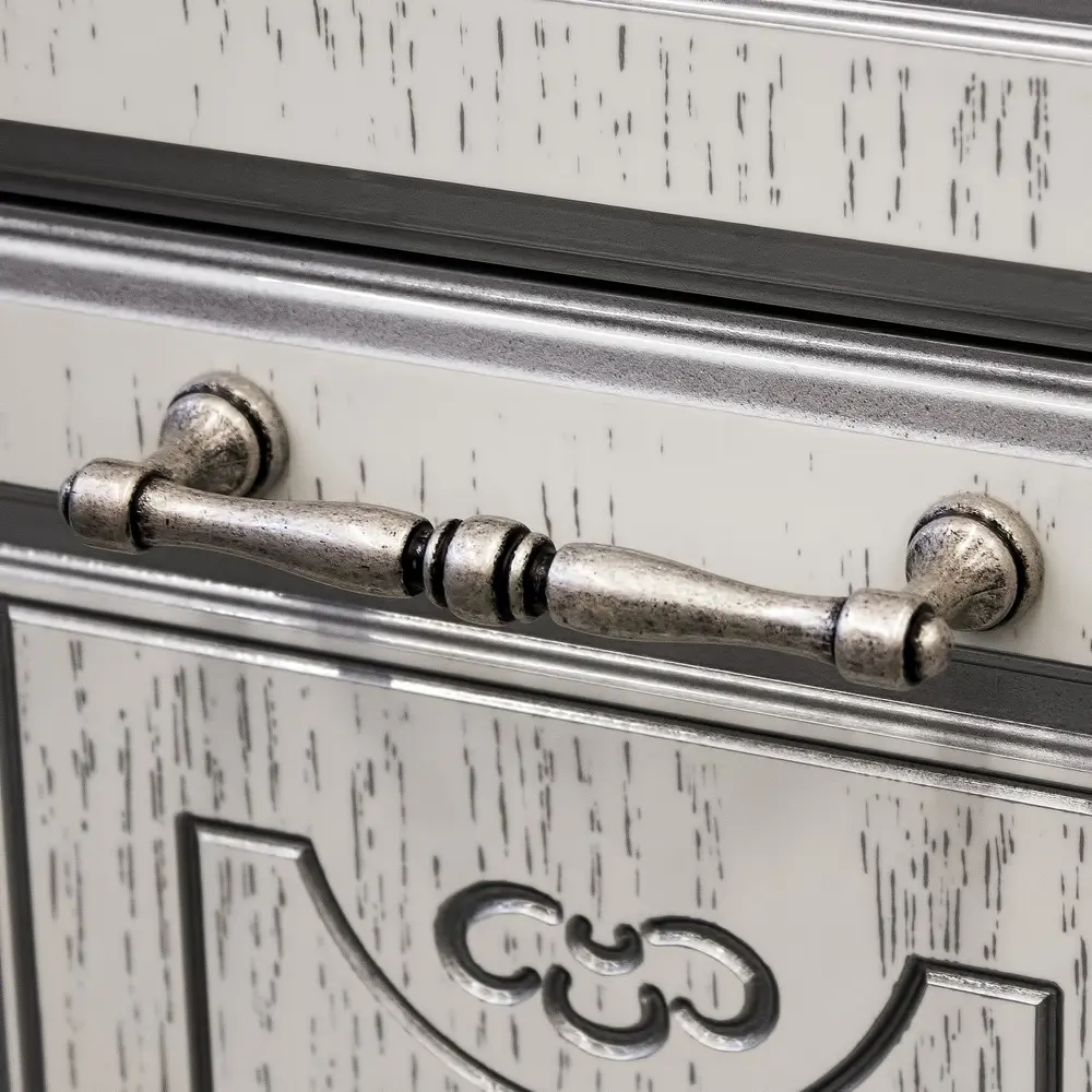 Тумба под раковину напольная «Луиза» 83 см цвет белое серебро SANFLOR STLM-2098369 - Вид №4