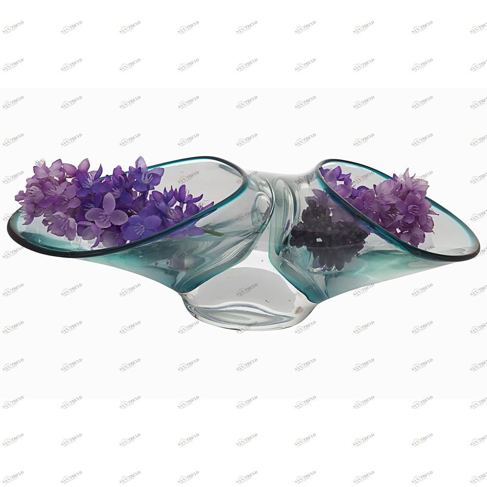 Ваза стеклянная зеленая KLST2 GARDA DECOR - 033963 Зеленый;прозрачный 