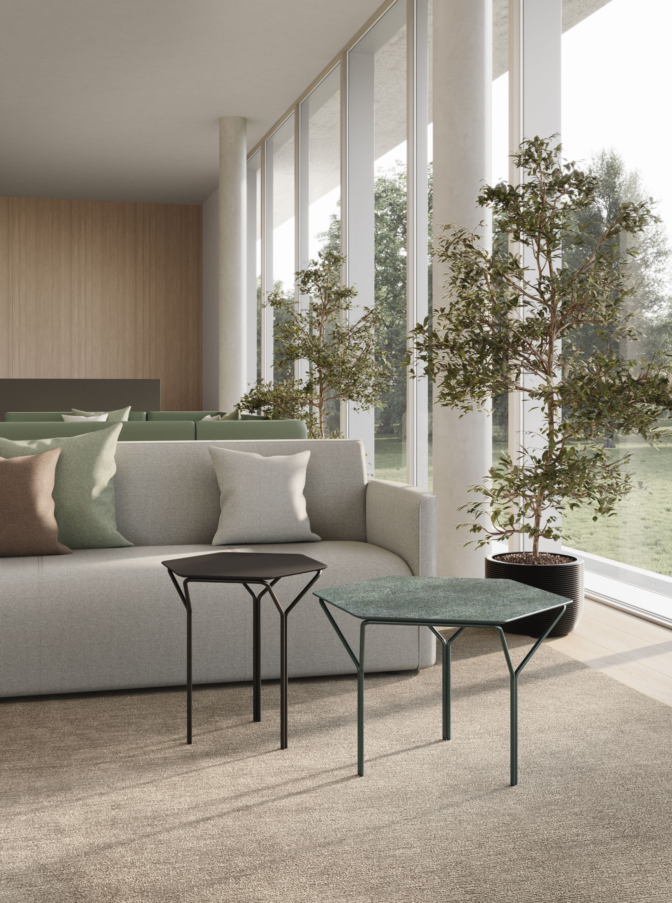 Высокий деревянный шестиугольный стол Kastel Kyu ARCH-00072284 - Вид №5