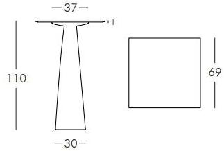 SLIDE Стол из полиэтилена высокой квадратной формы sun-id-1414230 - Вид №1