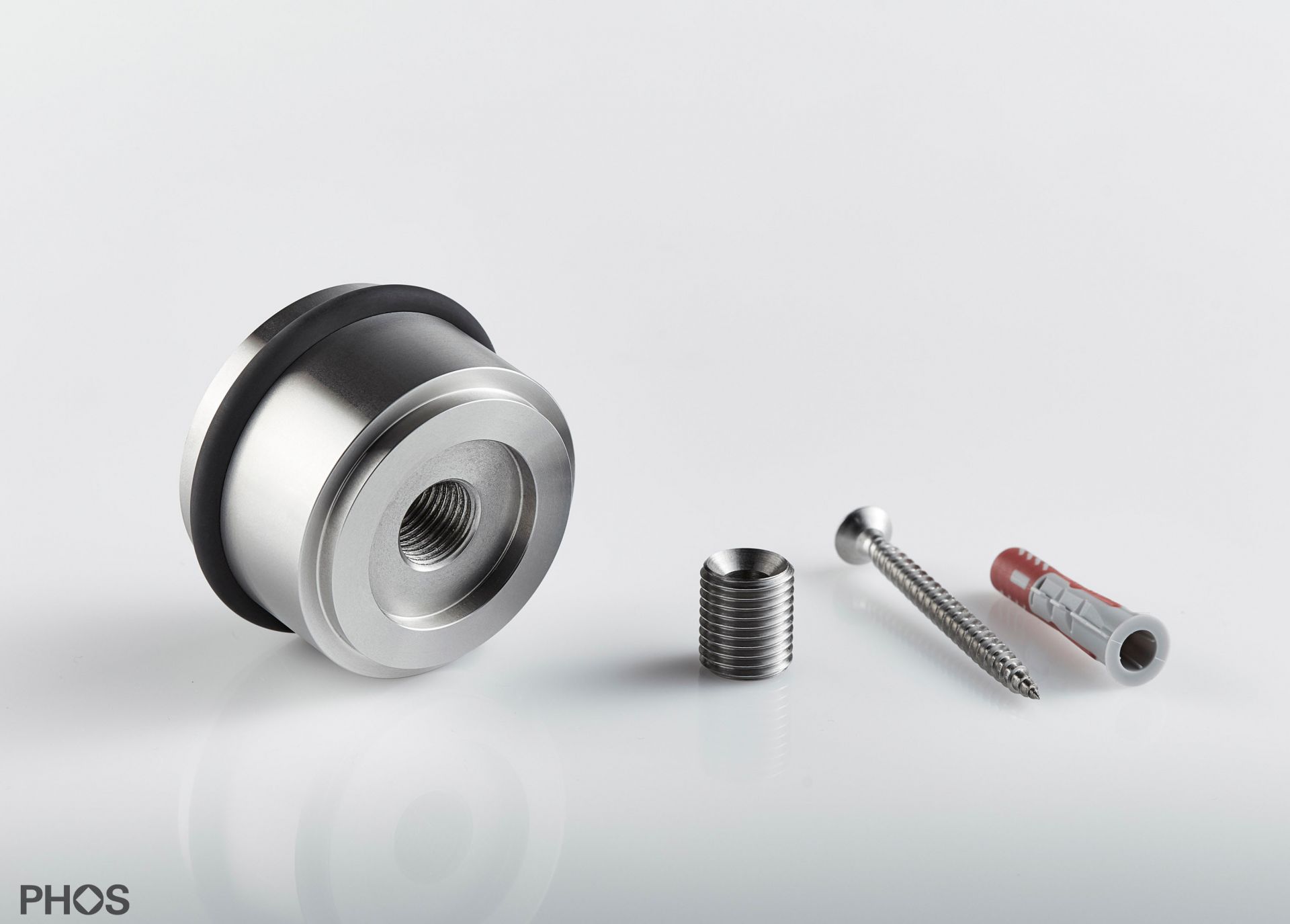 TSB50-34 Дверной стопор нижний, привинченный, ø54 мм, высота 3,4 см. PHOS  - Вид №3