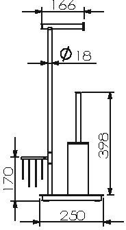70281B Стойка напольная цвет хром LANGBERGER BURANO - Вид №2