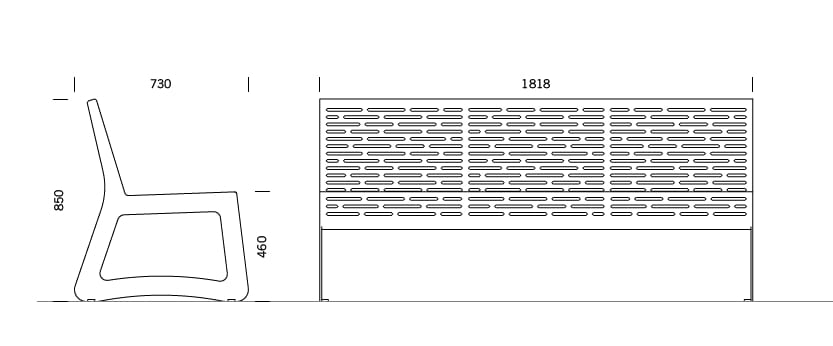Скамья из нержавеющей стали со встроенным освещением BENKERT BANKE Chalidor ARCH-00137025 - Вид №3