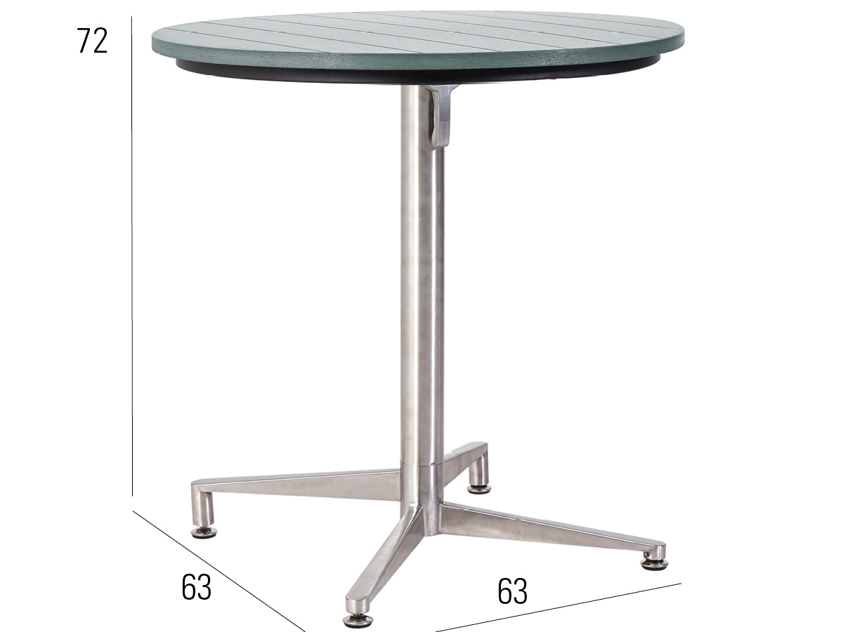 76.00.0070 Стол Победы Tradition Resysta Stone серый 70 круглый + Каркас стола Bistro складной из нержавеющей стали Mbm Victory - Вид №1