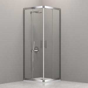 745703 FLEX раздвижные двери открытым углом H2000 прозрачное стекло 6мм и хром профиль, Kerasan Cabine doccia Италия
