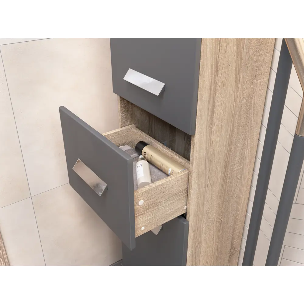 Пенал для ванной Vigo Hilton 188.9x40 см цвет графит STLM-2091675 - Вид №5