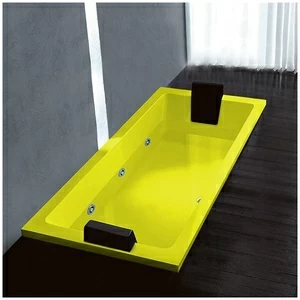 Ванна Gruppo treesse Quadra 180 V0787-DX-Z жёлтая с гидромассажем прямоугольная встроенная правая