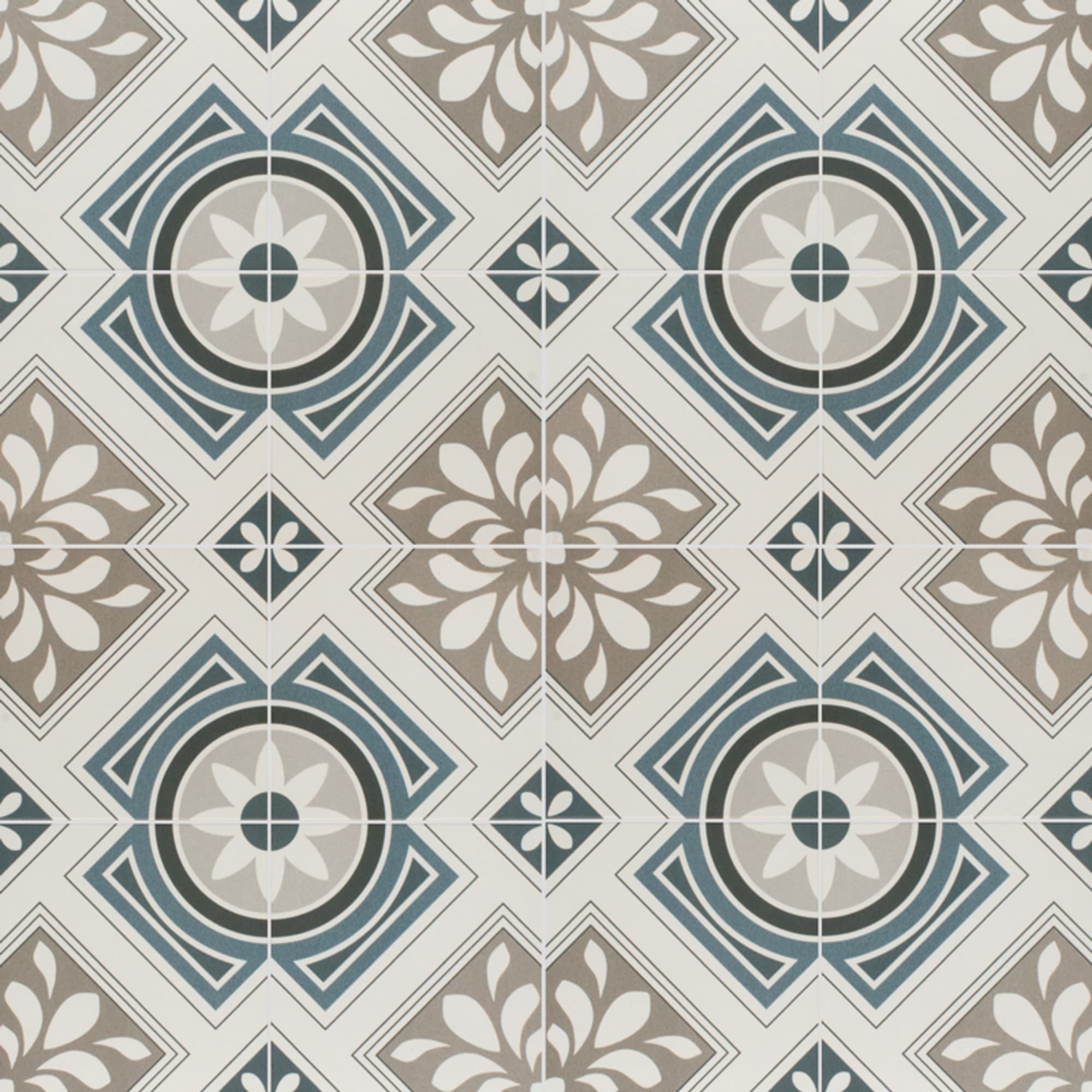 82595130 Плитка напольная Borneo Grey 45x45 см 1 м² цвет бежевый/голубой Timeless Santreyd - Вид №1