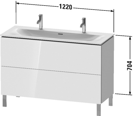 LC659907575 Тумбочка напольная L-Cube #LC6599 1220 x 481 мм Лен, декор Duravit - Вид №1