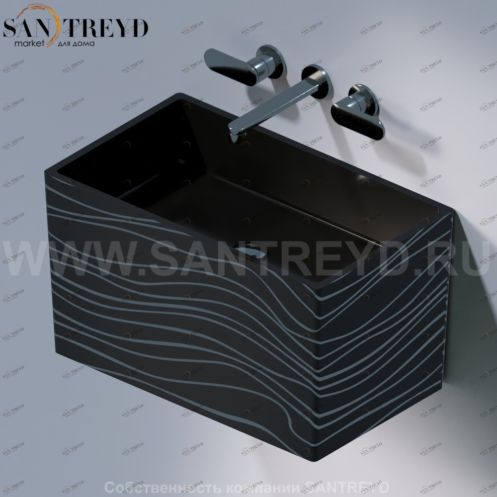 L111.411P Подвесная раковина настенная овальная A. e T. Italia TOWER черная AeT ITALIA